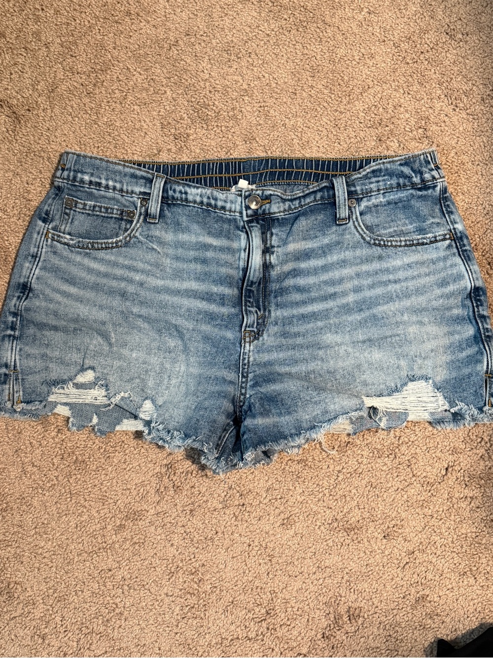 aerie Daydream Light Blue Distressed Denim Jean Shorts